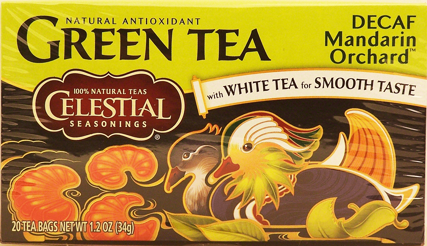 Celestial Seasonings Mandarin Orchard decaf green tea with white tea for smooth taste, natural antioxidant, 20-bags Full-Size Picture